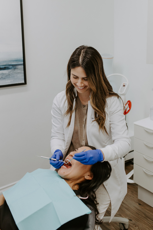 An Etesse Dentistry patient having their examination for gum disease in Solana Beach.